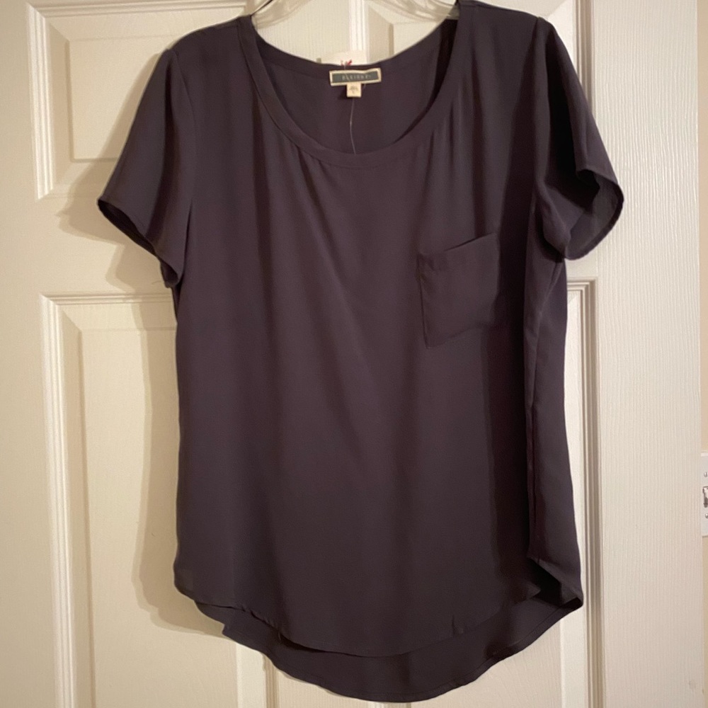 Pleione Blouse, grey, NWT size Large 100%polyester